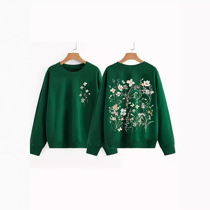 Damen Sweatshirt Florales Design Weich Eveloria