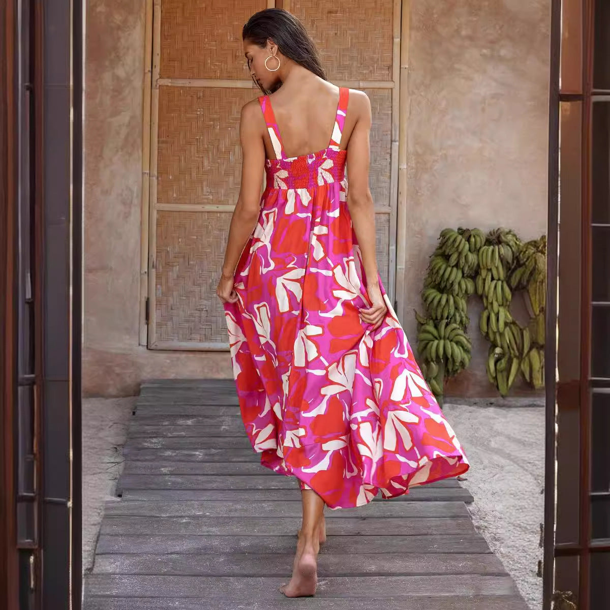 Damen Maxikleid Floralmuster Eveloria