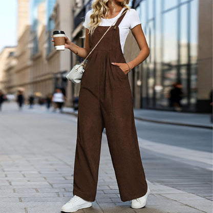Damen Latzhose Weites Bein Hochwertiger Stoff Bequem Eveloria
