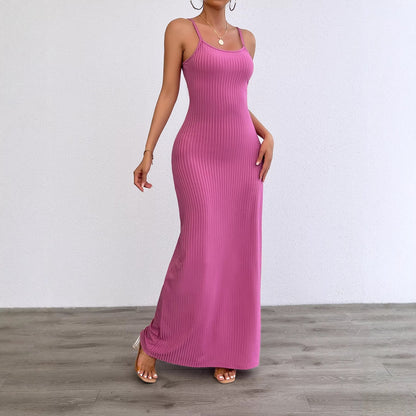 Damen Maxikleid Figurbetont Rippstruktur Eveloria