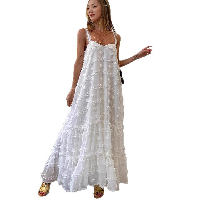 Damen Maxikleid Rüschen Floralmuster