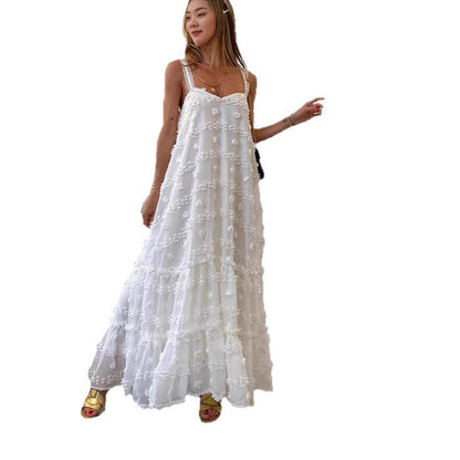 Damen Maxikleid Rüschen Floralmuster