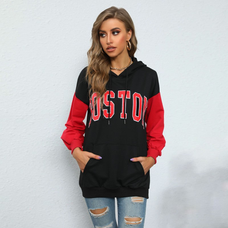Damen Kapuzenpullover Großdruck Lässiger Schnitt Eveloria