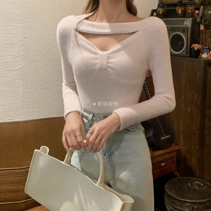 Damen Strickoberteil Cut-Out Design Elegantes Modell