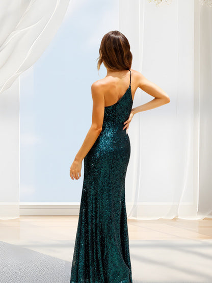Damen Abendkleid Glitzernd Figurbetont