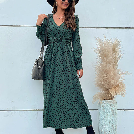 Damen Maxikleid Knotendetail Voluminöse Ärmel Eveloria - Eveloria