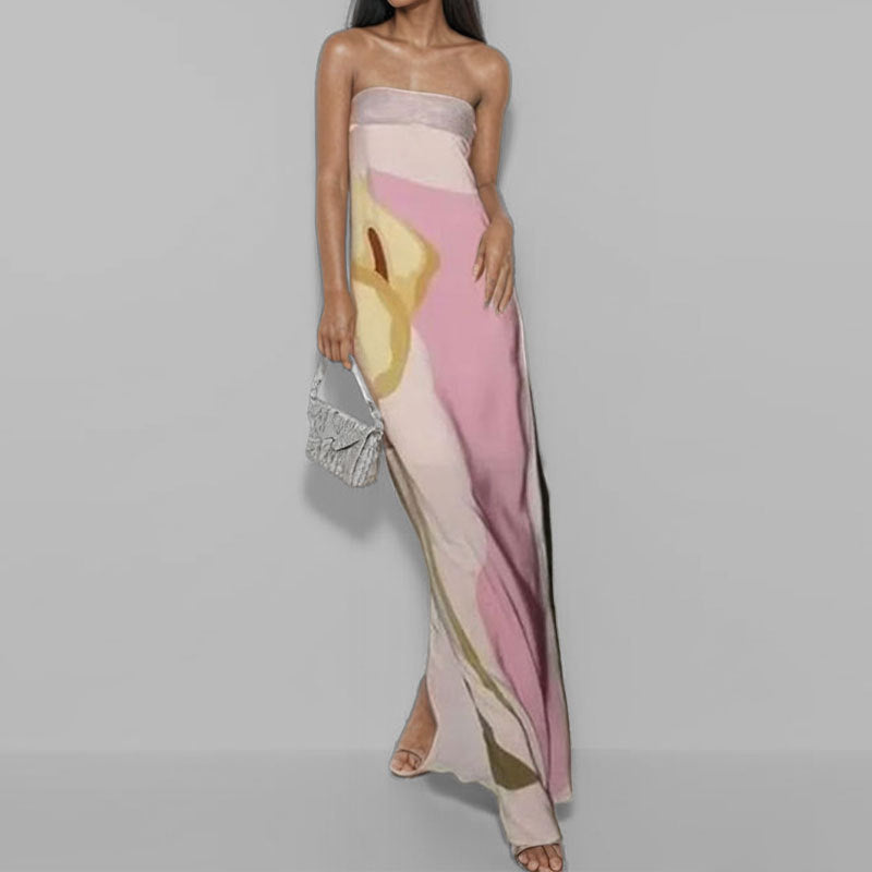 Damen Maxi-Kleid Moderner Kunststil Eveloria