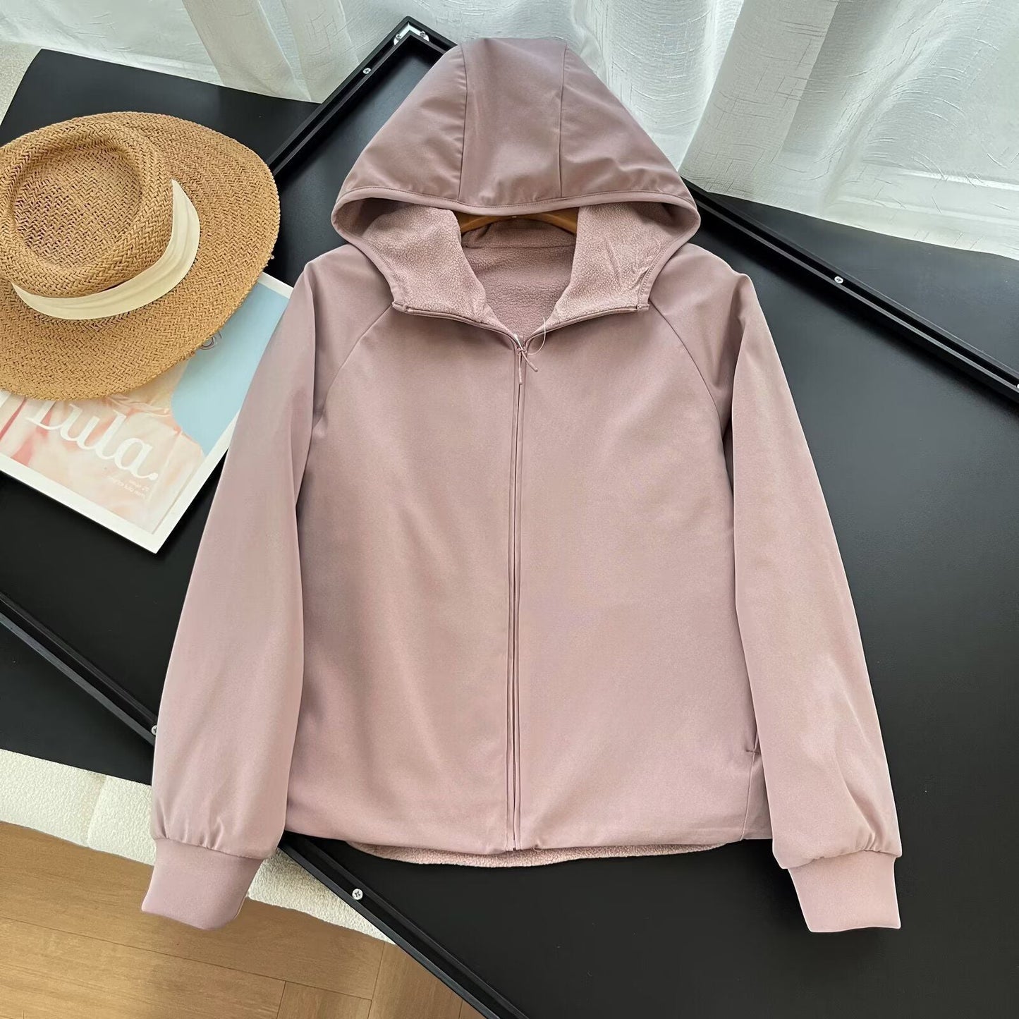 Damen Fleecejacke mit Kapuze Eveloria