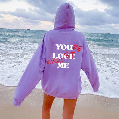 Damen Oversized Kapuzensweater Inspirierender Aufdruck