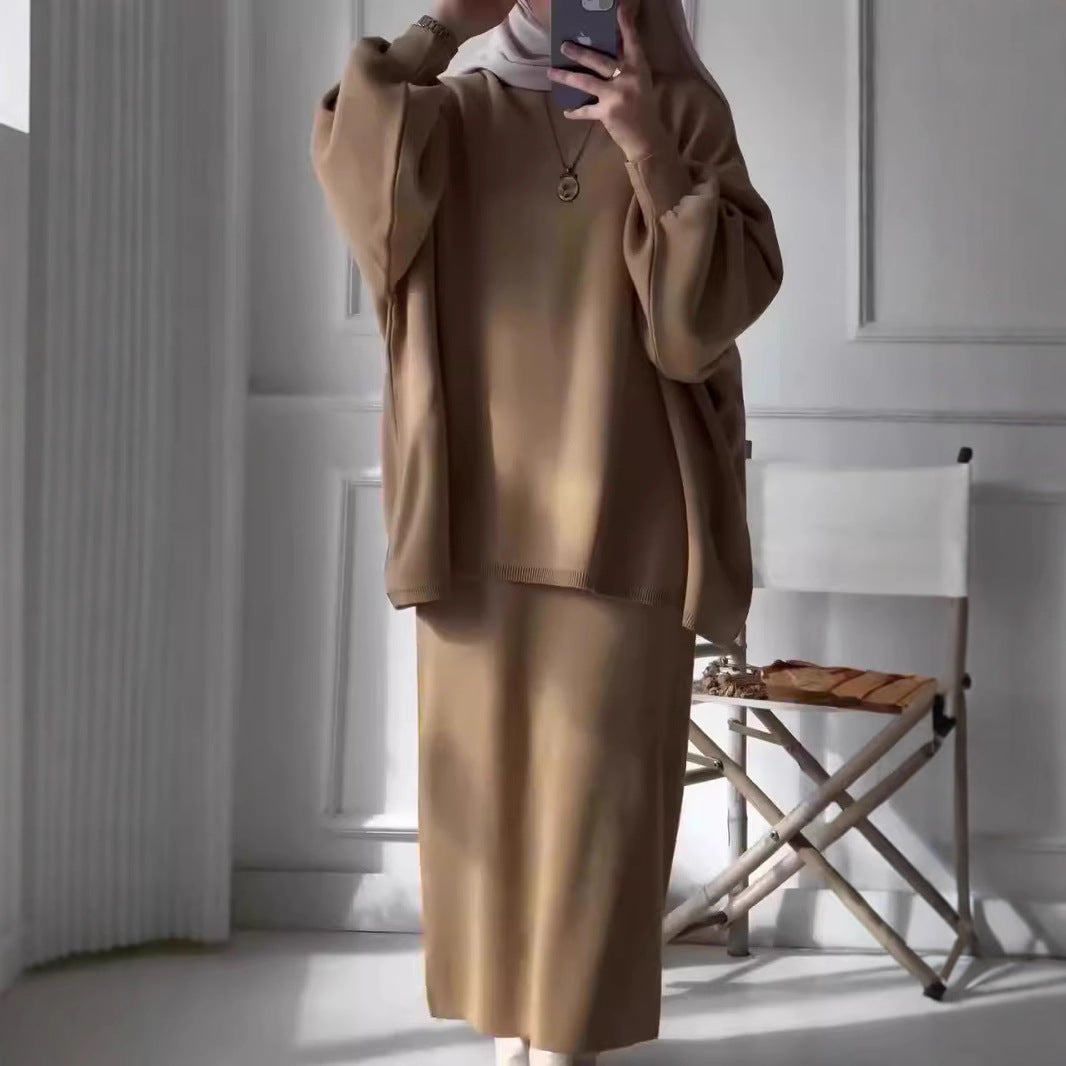 Damen Two-Piece Set Asymmetrisch Voluminöse Ärmel Eveloria