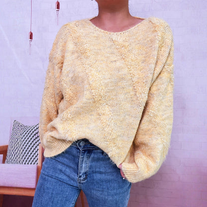 Damen Pullover Diagonales Strukturdesign Eveloria - Eveloria