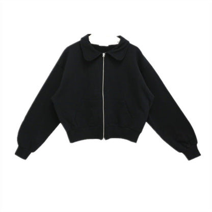 Damen Sweatjacke Reißverschluss Weite Ärmel Eveloria
