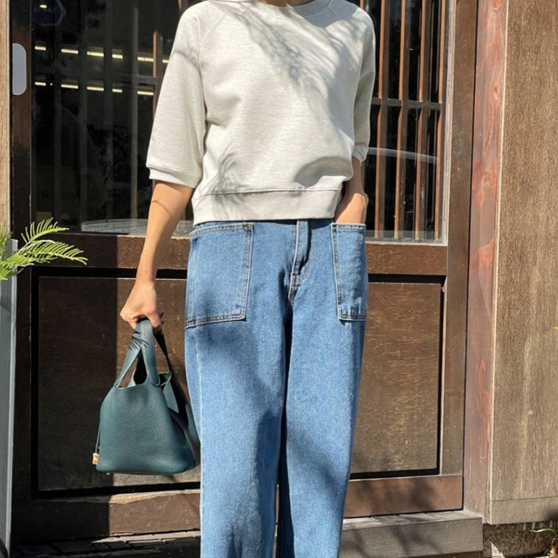 Damen Sweatshirt 3/4-Ärmel Leicht Eveloria - Eveloria