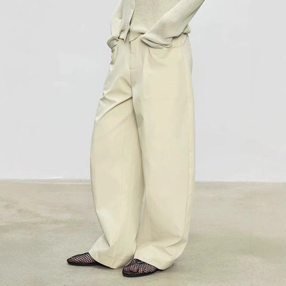 Damen High-Waist-Hose Weite Passform Strukturiert Eveloria