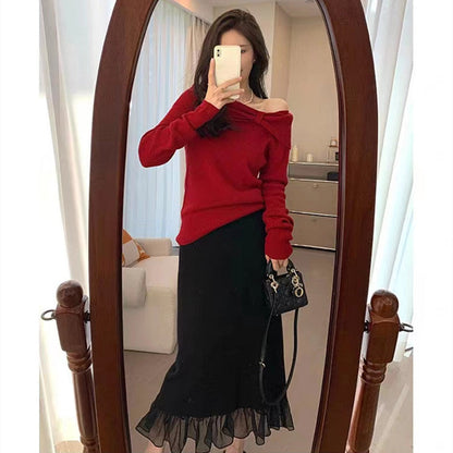 Damen Cardigan mit Knöpfen Rüschensaum Eveloria