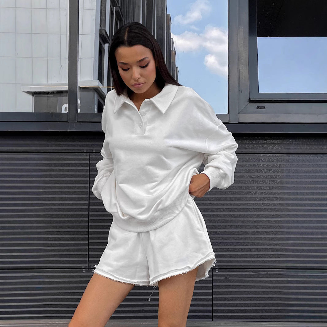 Damen Poloshirt Kurzshorts Set