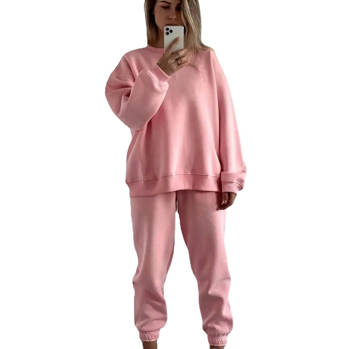 Damen Sweatshirt Jogginghose Set Weich Größe mit Gummizug