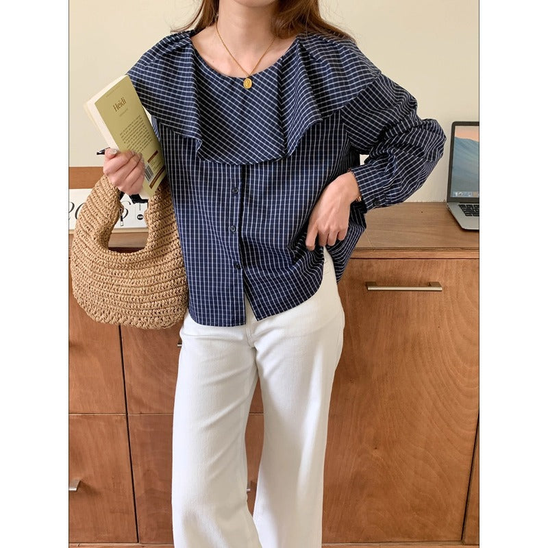 Damen Bluse Rüschendetails Blume Muster Eveloria - Eveloria