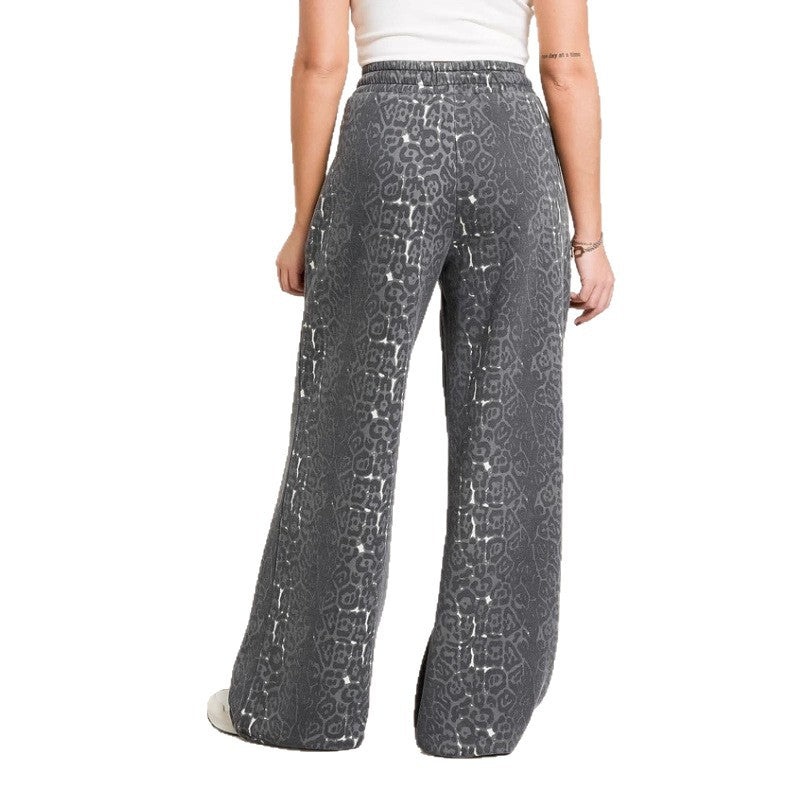Damen Hoodie Jogginghose Set Baumwolle Bequem Grau