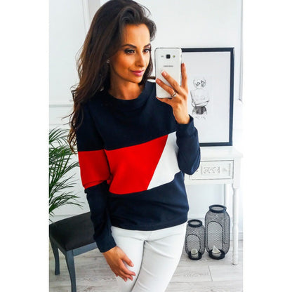 Damen Sweatshirt Farbblockdesign Lässig Grau