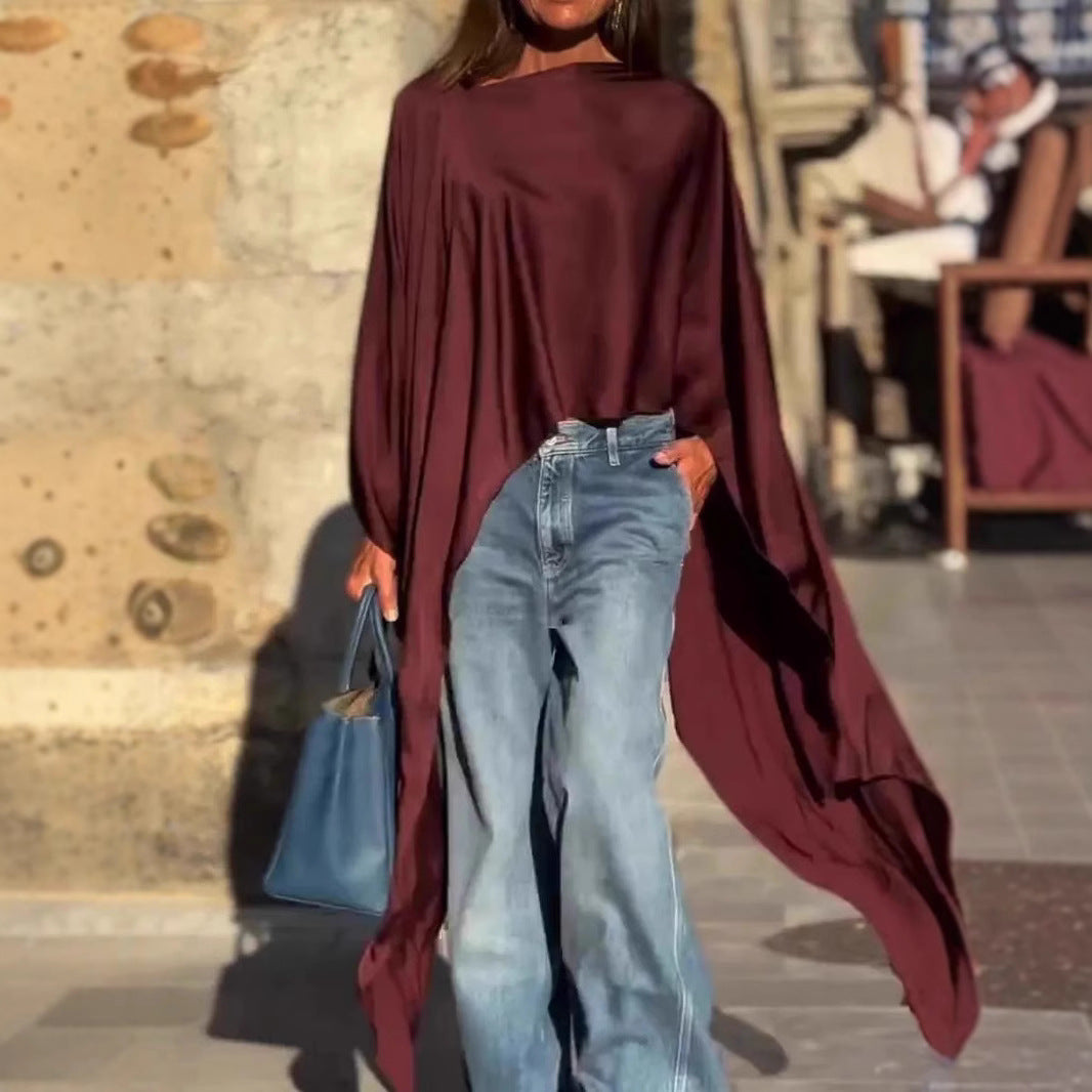 Damen Oversized-Oberteil Fließender Schnitt Eveloria - Eveloria