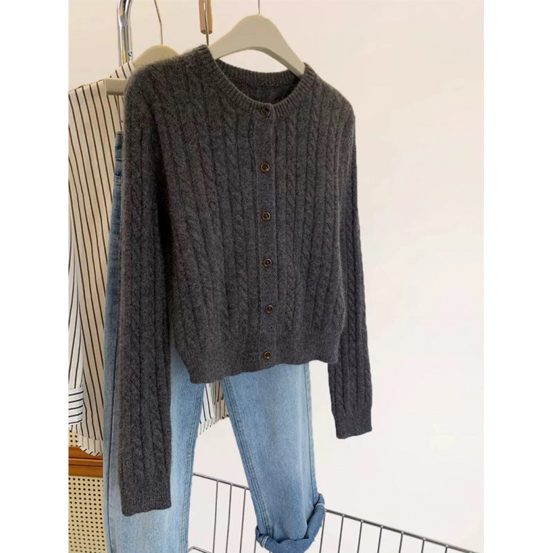 Damen Strickjacke Zopfmuster Eveloria