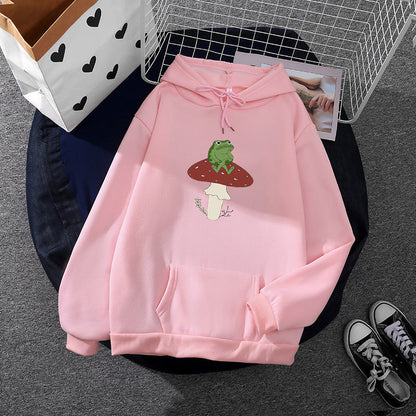 Damen Hoodie Frosch Motiv Eveloria