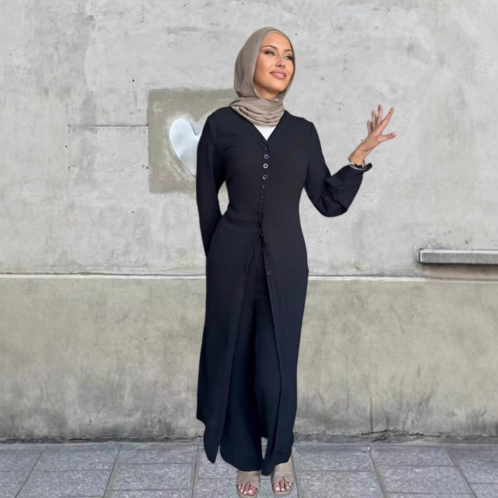 Damen Jumpsuit Elegantes Knopfdesign Weites Bein Eveloria