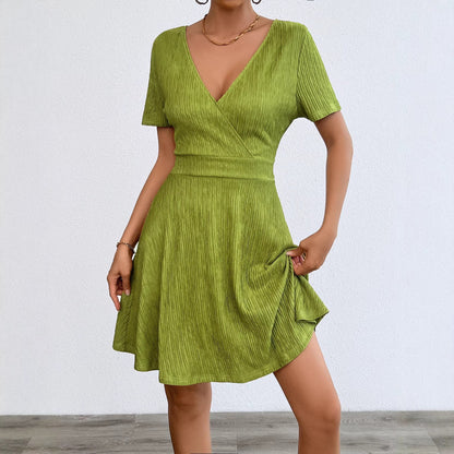 Damen Wickelkleid V-Ausschnitt Fließend Eveloria