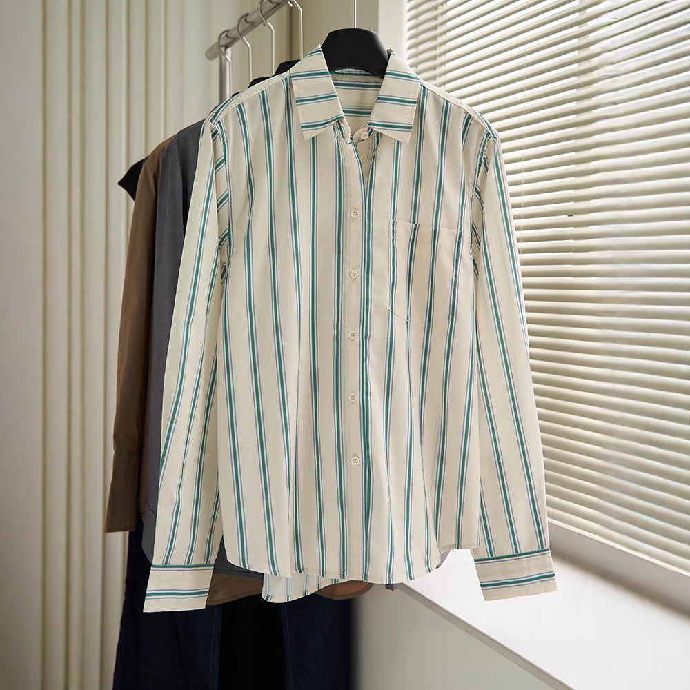 Damen Bluse Übergroß Gestreift Eveloria