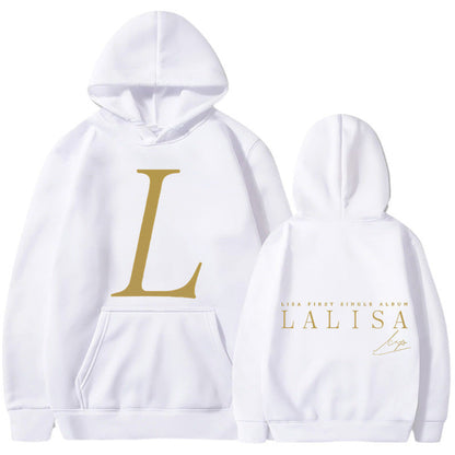 Damen Kapuzensweater mit Initialen-Print und Kängurutasche