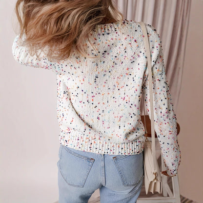Damen Strickjacke Bunt Muster Eveloria