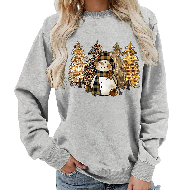 Damen Sweatshirt Schneemann-Design Weiches Innenfutter Eveloria