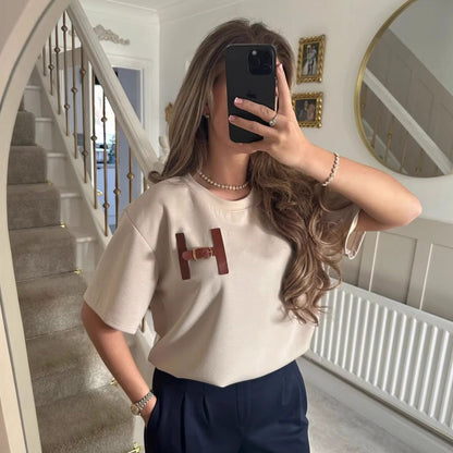 Damen T-Shirt Lässiger Schnitt Weiß - Eveloria