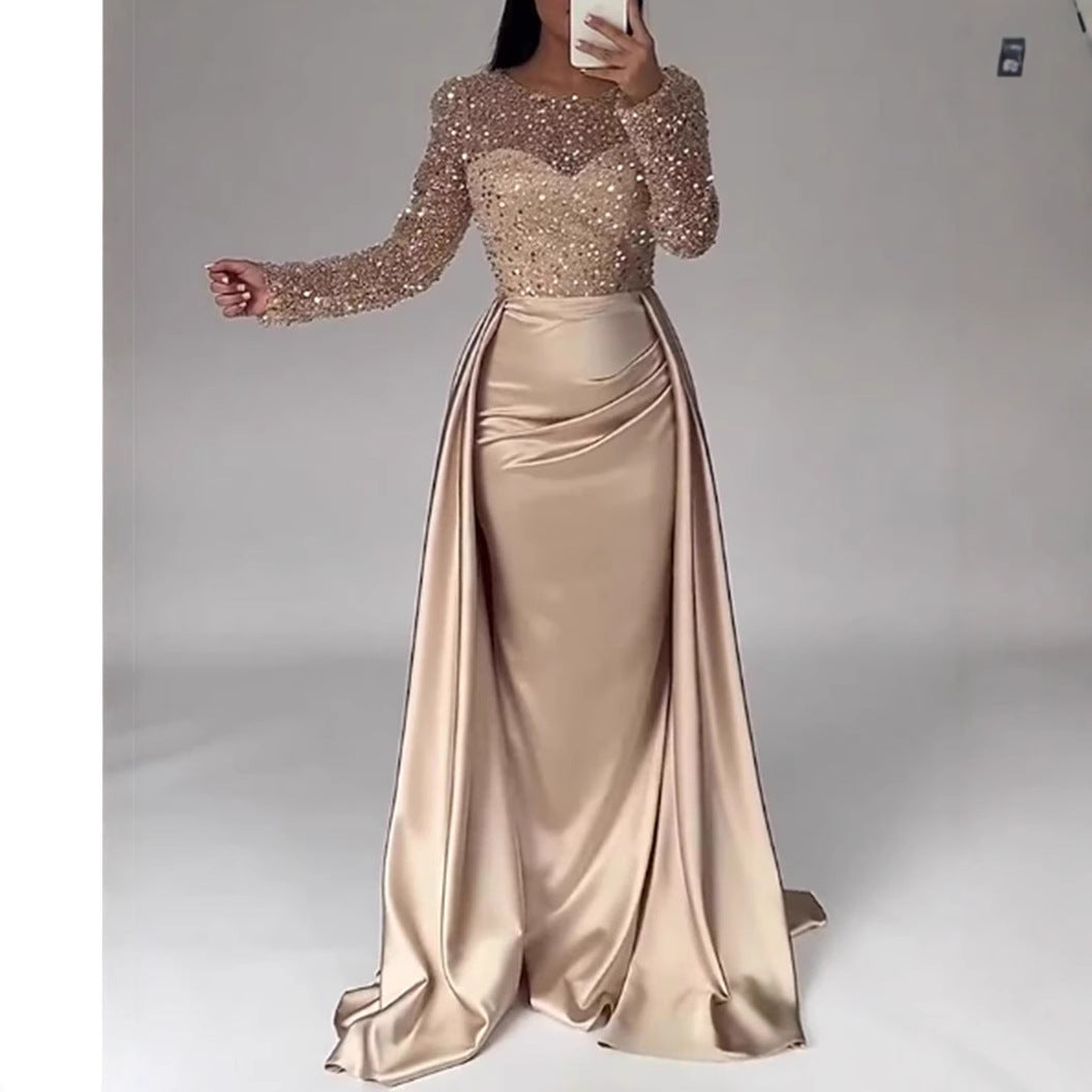 Damen Abendkleid mit Glitzerdetails und fließendem Stoff Eveloria - Eveloria