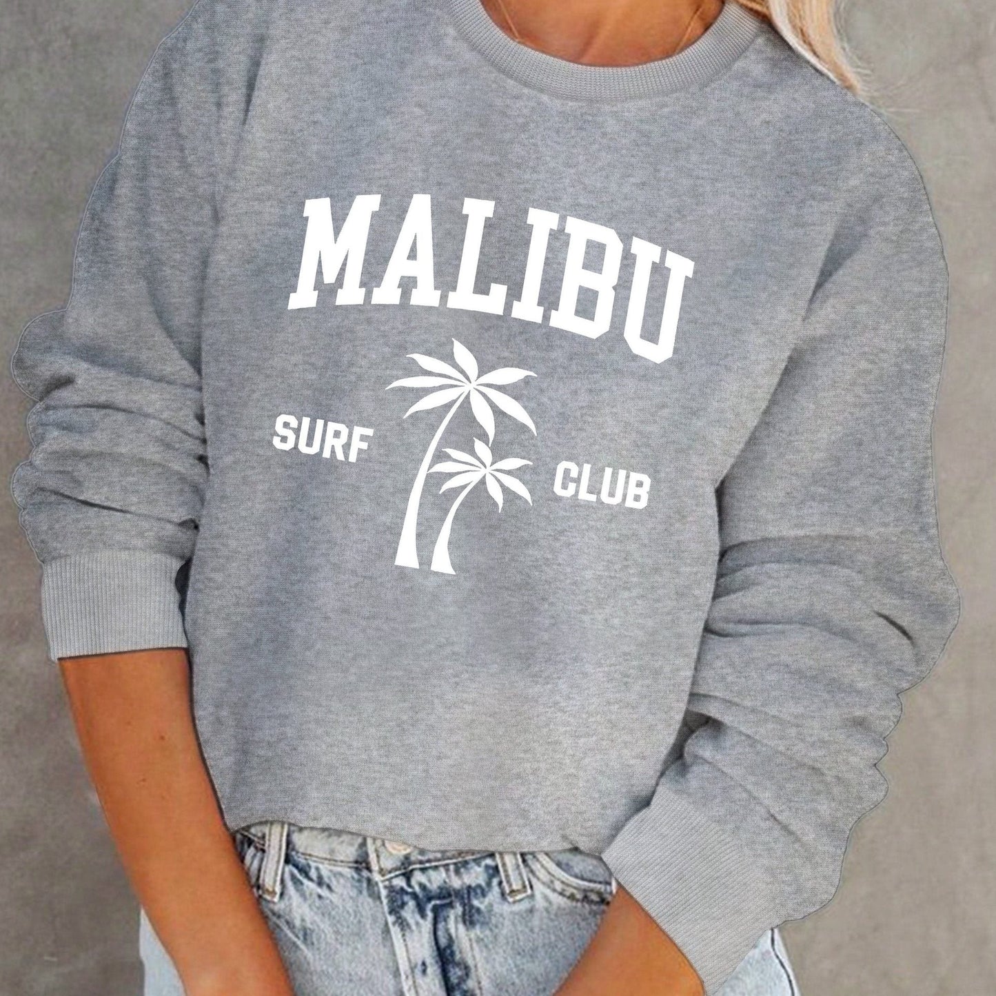 Damen Sweatshirt Surf-Club-Aufdruck Eveloria