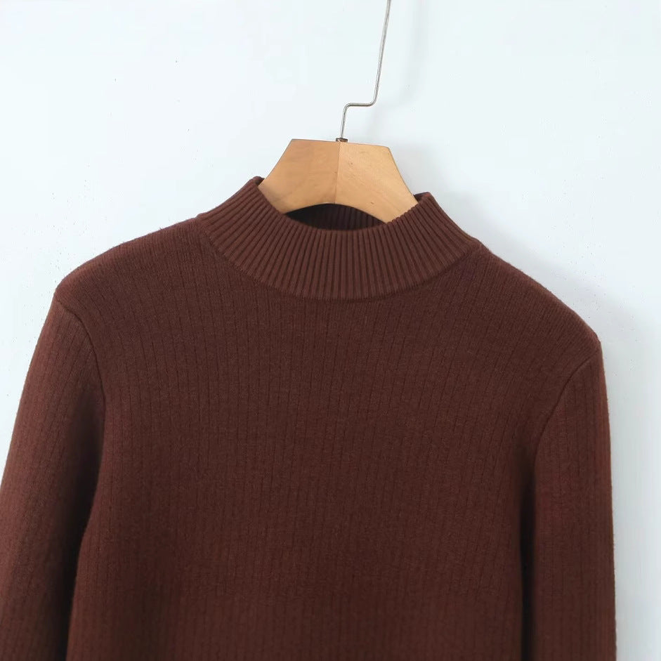 Damen Feinstrickpullover Stehkragen Eveloria