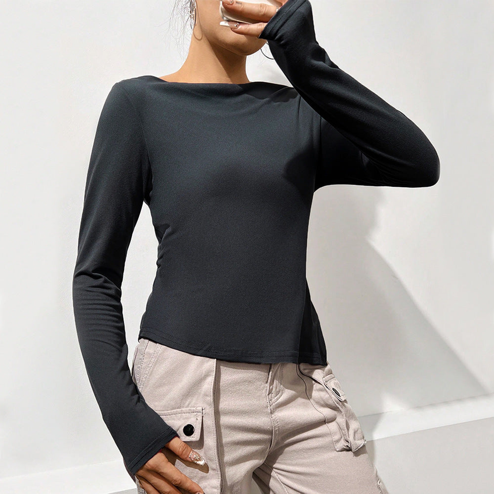 Damen Langarmbluse Lässiger Wasserfallausschnitt Elegantes Design