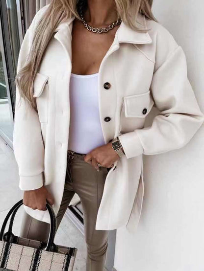 Damen Modische Jacke Lässiger Schnitt Praktische Taschen Eveloria