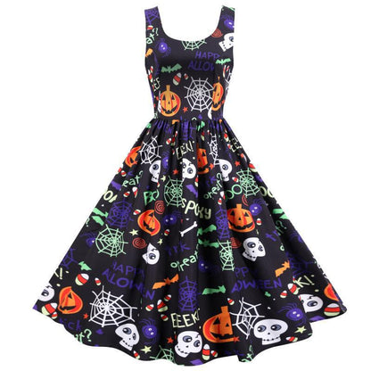 Damen Halloween-Kleid A-Linie