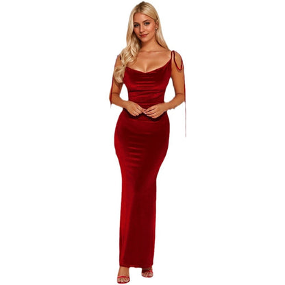 Damen Maxikleid Raffinierte Spaghettiträger Eveloria Elegantes Design