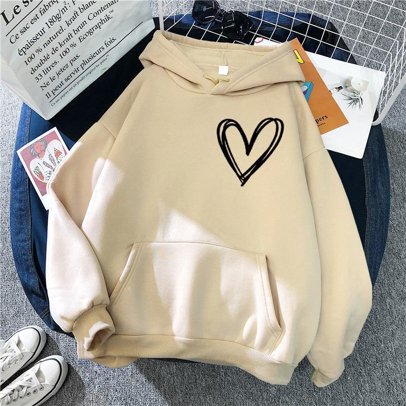 Damen Kapuzenpullover Herzmotiv Eveloria