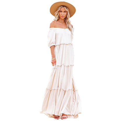 Damen Maxikleid mit Volants