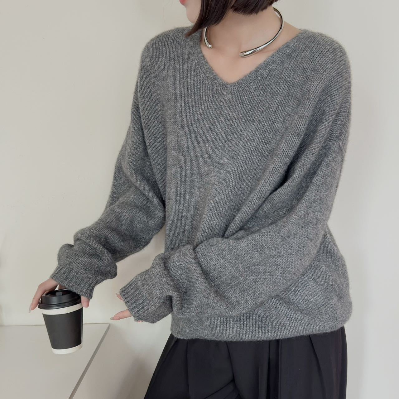 Damen Pullover V-Ausschnitt Qualität Eveloria - Eveloria