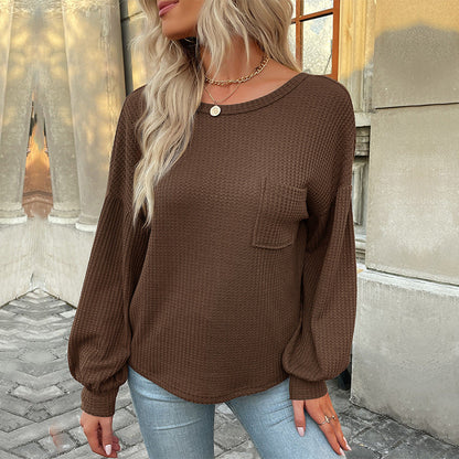 Damen Langarmshirt Waffelstruktur Eveloria