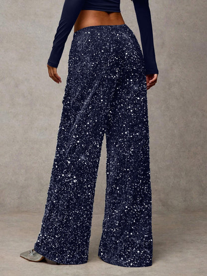 Damen Palazzohose Paillettenbesatz Eveloria