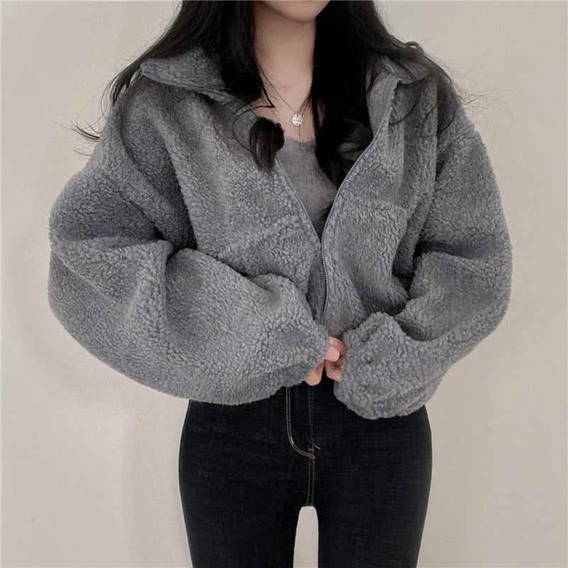 Damen Fleece-Jacke Hochkragen Reißverschluss Eveloria
