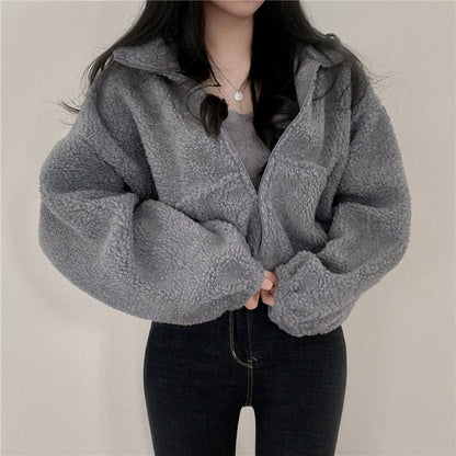 Damen Fleece-Jacke Hochkragen Reißverschluss Eveloria