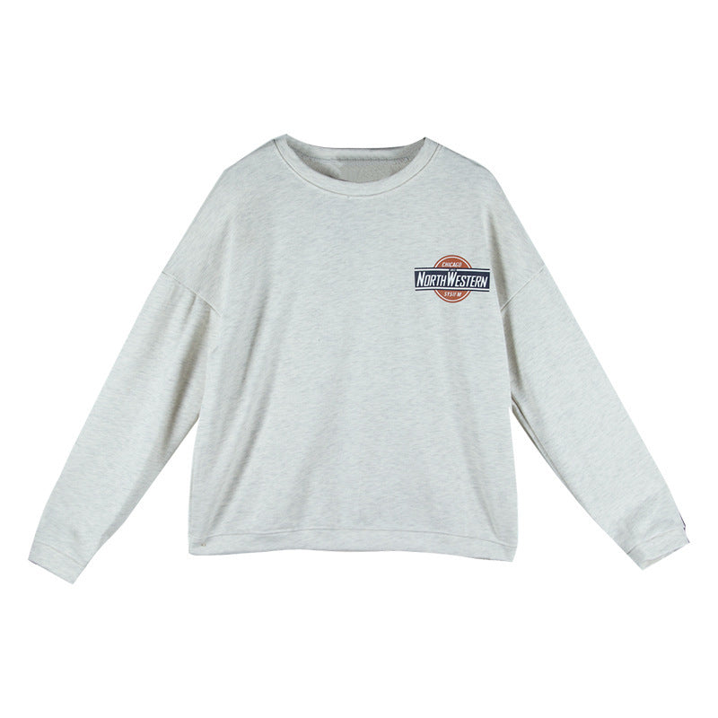 Damen Oversized Pullover Weiches Innenfutter Grau