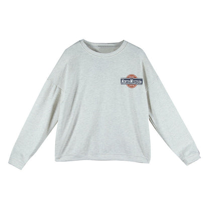 Damen Oversized Pullover Weiches Innenfutter Grau